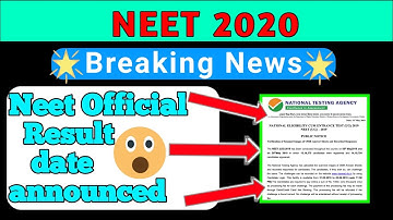 NEET 2020 Result Date | NEET 2020 Final Answer key Relishing Date | NEET 2020 Important Update