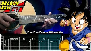 Dragon Ball GT - Dan Dan Kokoro Hikareteku OPENING [ TAB MELODI ] + Chord Tutorial Acoustic