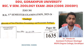 BSc V Sem. Zoology Exam (Odd Semester) ICode:  ZOO301 I Answer Key I 2024 I DDU University