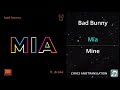 Bad Bunny - Mía Lyrics English Translation - ft Drake - Dual Lyrics English and Spanish