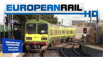 Iarnród Éireann Irish Rail DART 8500 EMU 8503 departs Howth Junction & Donaghmede Station