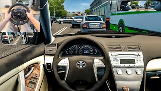 City Car Driving - Toyota Camry XV40 | Traffic jam [Steering Wheel Gameplay] screenshot 2