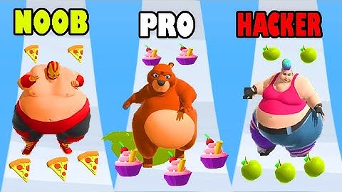 NOOB vs PRO vs HACKER in Fat 2 Fit 3D Game New Update#2 ( ios - Android ) gameplay