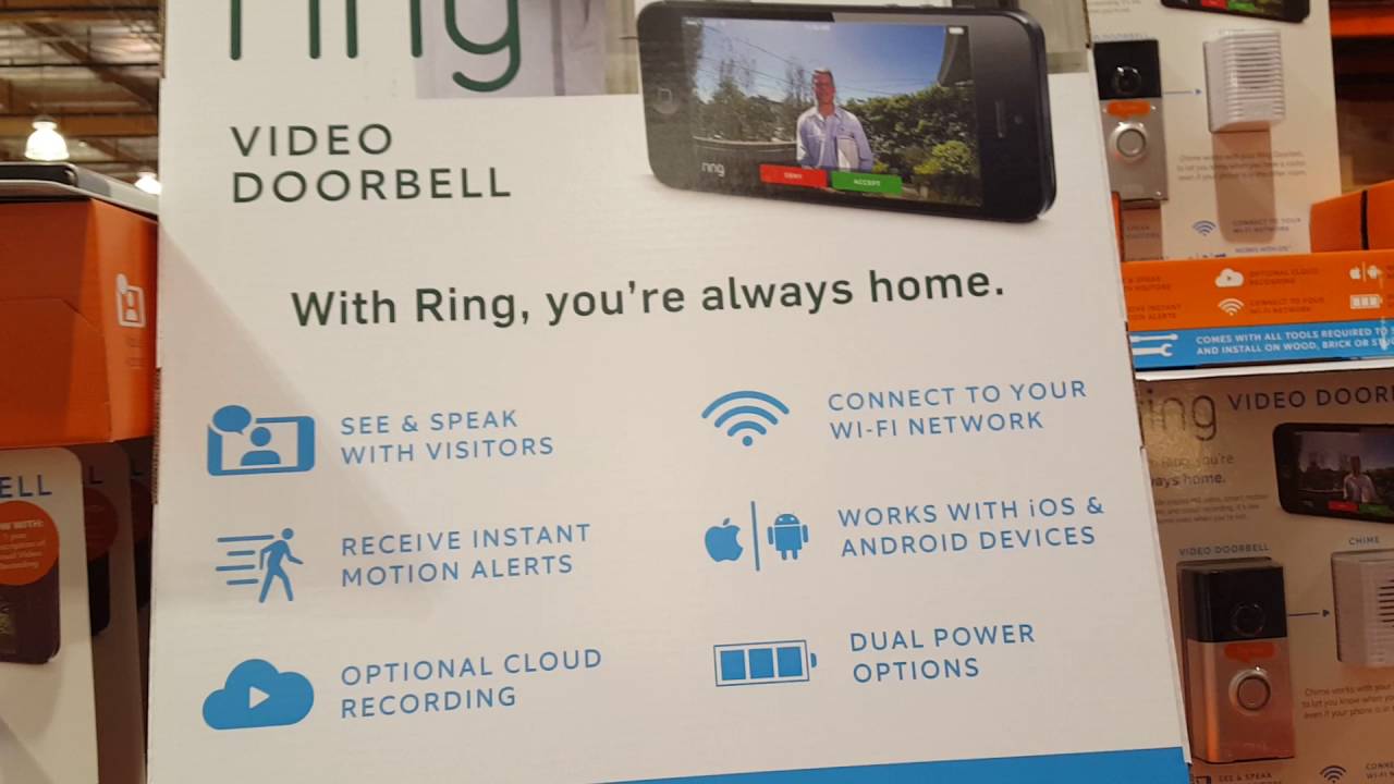 Costco! RING video doorbell camera!!! Its 189 with a year