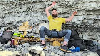 Joel climbs Burning the Stone, 13c