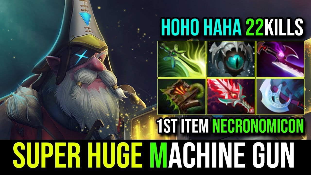 Super Huge Machine Gun [Sniper] WTF First Item Necronomicon For Fast Farm 22Kills By Funn1k | DotA 2