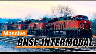 🔥 Epic Railfanning Train Video: 5-Unit BNSF Intermodal in Coal City (HD)
