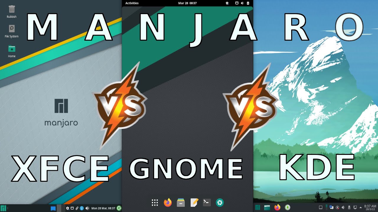 Manjaro (XFCE) vs (GNOME) vs (KDE) A Visual Comparison YouTube