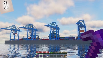 I built a giant cargo port in minecraft