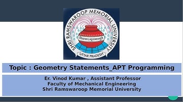 Geometry Statements APT Programming(Faculty of Mechanical Engineering)