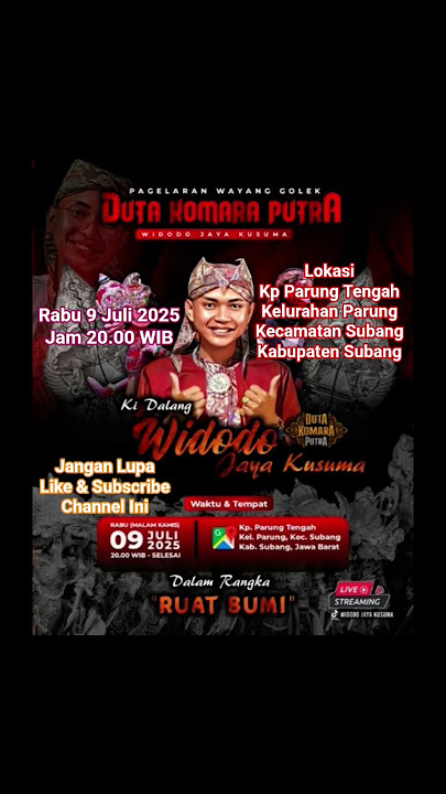 Pagelaran Wayang Golek Duta Komara Putra Subang Ki Dalang Anom Widodo Jaya Kusuma