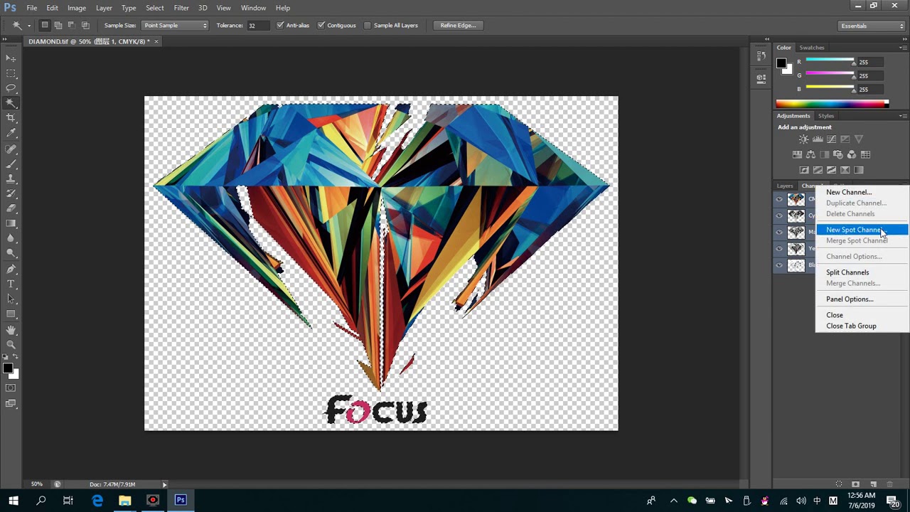 7 set spot channels for white and varnish in software YouTube