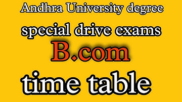 Andhra University degree special exams B.com time table 2021|AU latest