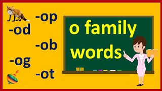 Word Family -op -od -ob -ot -og -ox | o family words | o word family