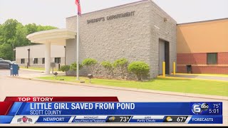 Deputy saves little girl pond in Scott County