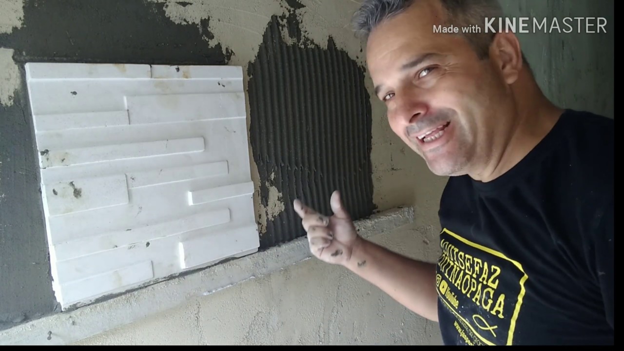 COLAR GESSO 3D COM ARGAMASSA - PLACA DE GESSO 3D E ARGAMASSA - GESSO 3D EM TIJOLO DIRETO