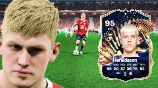 95 ULTIMATE TOTS GLOW UP EVOLUTION HARALDSSON PLAYER REVIEW | EA FC 24 ULTIMATE TEAM