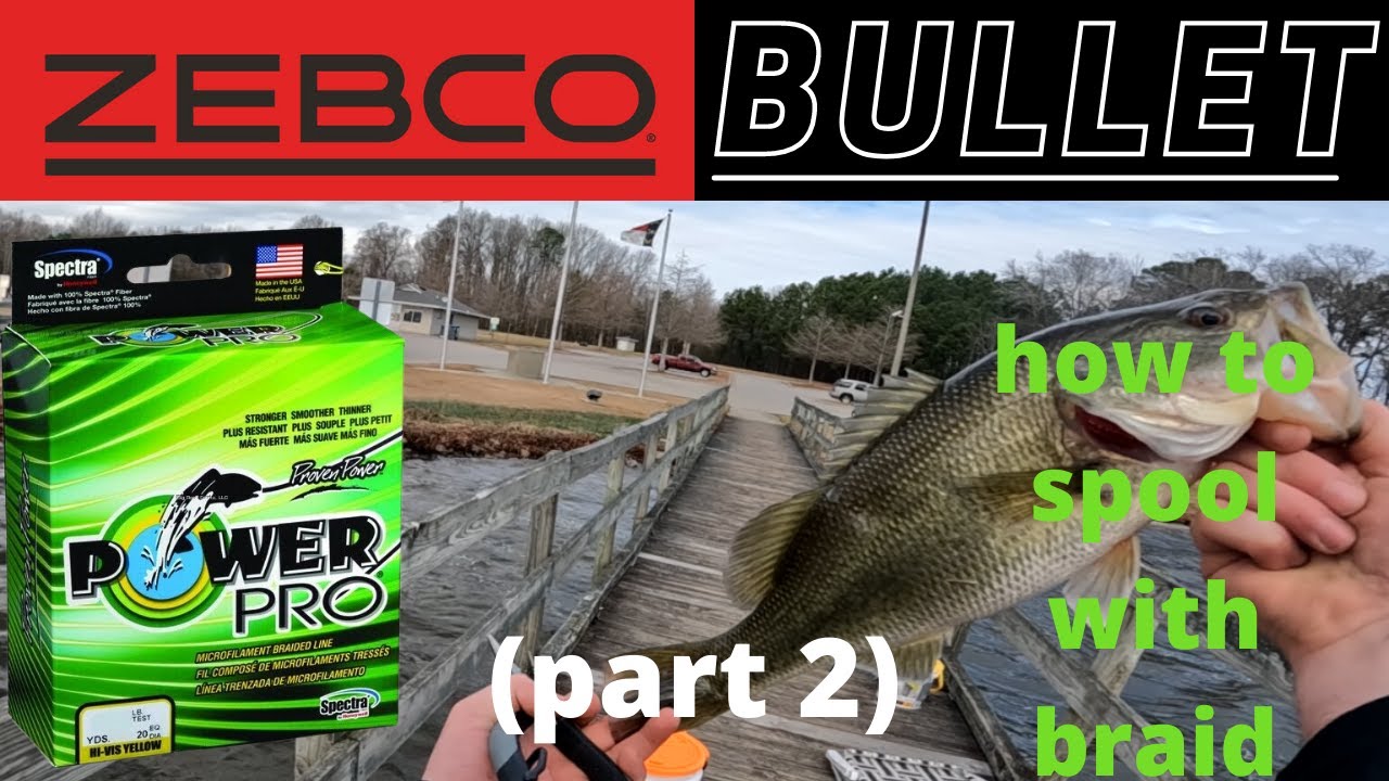 Zebco Bullet WITH BRAID!! (how to spool with mono backing)(part 2) 