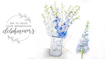 Loose Watercolour Delphiniums