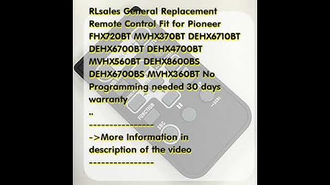 #RLsales #General #Replacement    Remote Control Fit for Pioneer FH-X720BT MVH-X370BT DEH-X6710B..