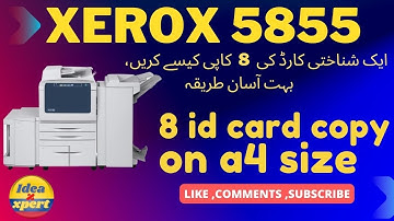 xerox 5855 8 id card copies on a4 page
