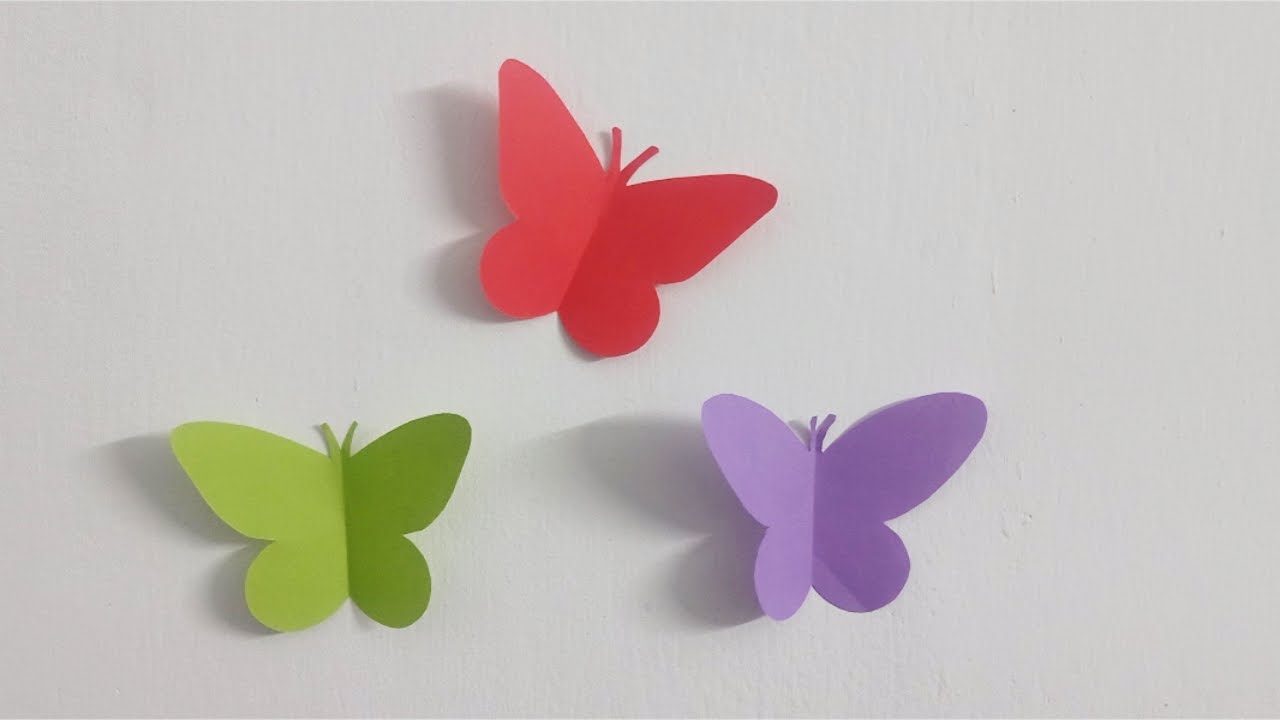 How to make paper butterfly / Easy Paper Butterfly for wall decoration 