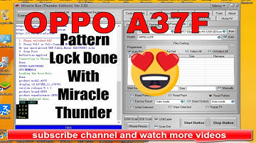 Oppo A37F Pattern Lock Read Done | Miracle Box thunder | FRP unlock a37f | gsm Indus