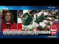 South Africans celebrate the Springboks win in the Rugby World Cup