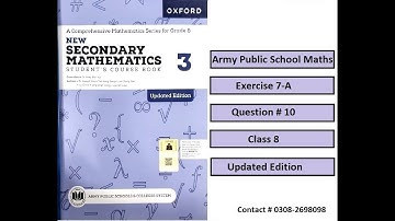 Exercise 7-A, Q.10, Updated Edition, Class 8 Mathematics, Pythagoras Theorem, APS