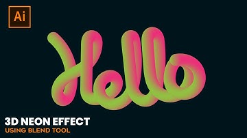 How to create 3D Neon Text Effect | Using Blend Tool Illustrator Tutorial