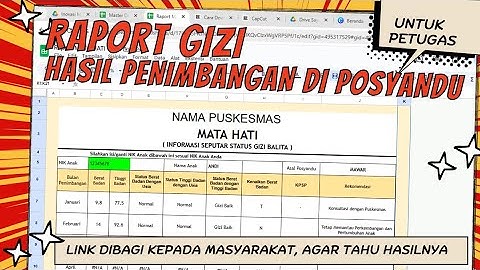 Raport Status Gizi Balita | Raport Kesehatan