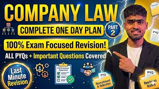 Company Law for BCOM HONS | Complete One day plan | Most important Questions