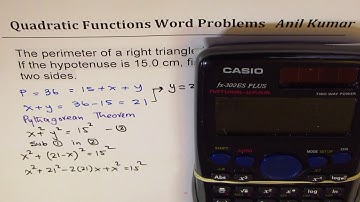 Find sides of right triangle with peremeter of 36 and hypotenuse 15 cm