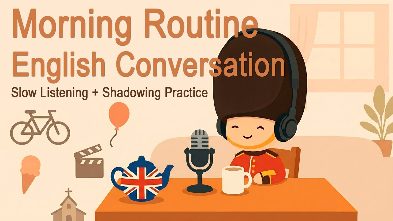 MORNING ROUTINE English Conversation ☀️ | Daily Habits & Shadowing ...