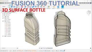 Fusion 360 Tutorial #69 | 3D Model Surface Bottle Design