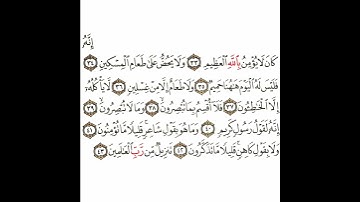 سورة الحاقة 5 القسم الخامس تكرار كيفي من .. إنه كان لا يؤمن بالله العظيم..إلى.. تنزيل من رب العالمين