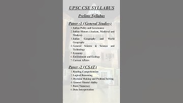 UPSC PRELIMS SYLLABUS 2025/2026