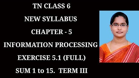6th maths Term-3 Ch-5 Information processing Ex-5.1 (Full) | Samacheer One plus One channel