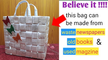 Learn to make paper bag from WASTE!!!!