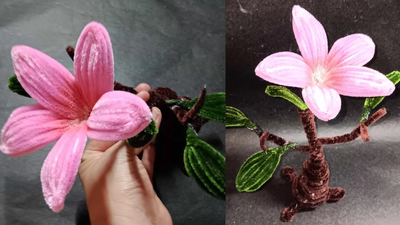 DIY || HOW TO MAKE A BONSAI PLUMERIA FLOWER USING PIPE CLEANER 