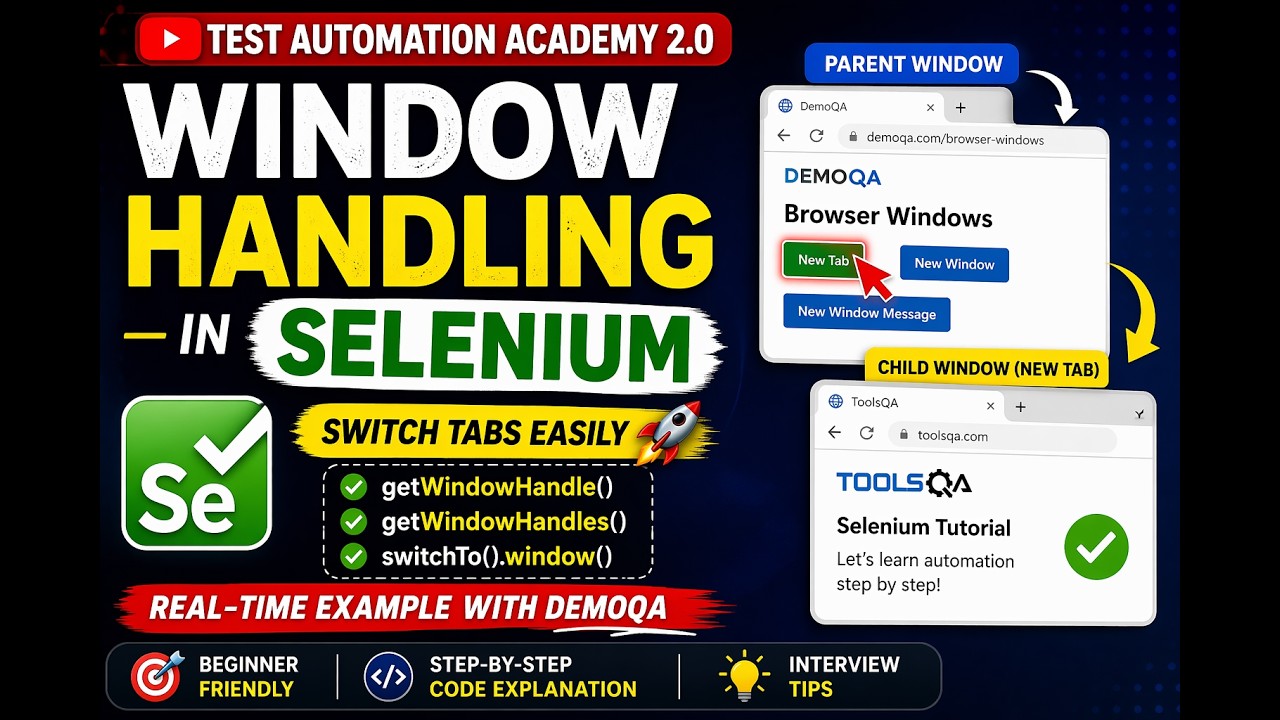 How to Handle Multiple Windows in Selenium WebDriver | Handling ...