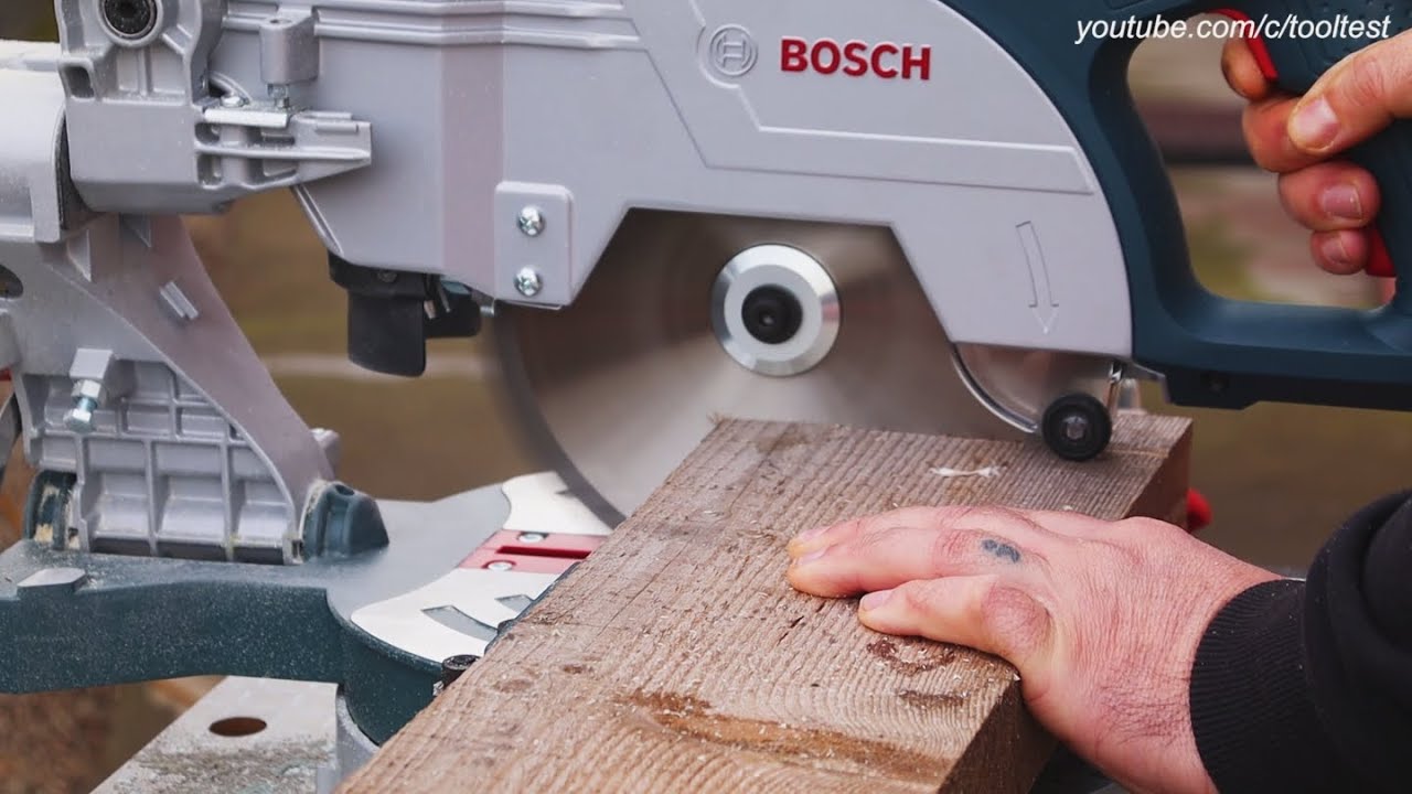 Bosch GCM 800 SJ 1250W Sliding mitre saw work demo - YouTube
