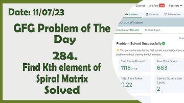 Find kth element of spiral matrix || C++ || GFG Daily Problem