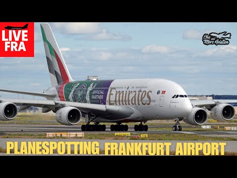 🔴Live Planespotting Frankfurt Airport EK45 A6-EOE Special Livery 🛬 #airplanes