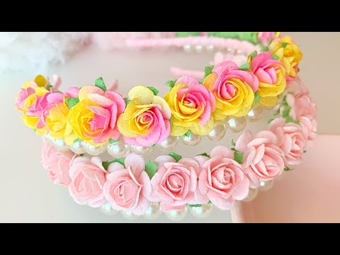 ???? Crown Flower Com Pérolas // Flor Headband Tutorial // florista Headpiece ????