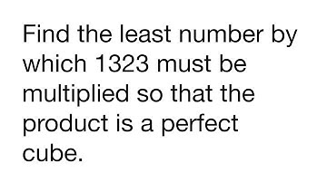 Find the least number by which 1323 must be multiplied so that the product is a perfect cube.