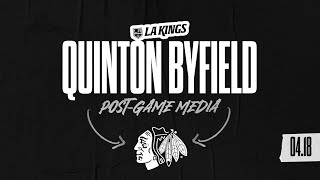 Forward Quinton Byfield | 04.18.24 LA Kings Win over Chicago Blackhawks | Postgame Media