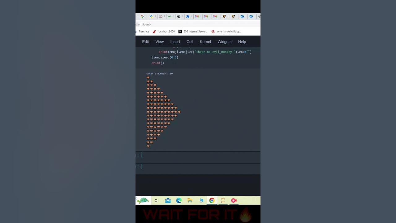 Making 🎨 of Right Half Diamond Pattern🔥🔥👑 || Using Python💥💥💯💯 #shorts # ...