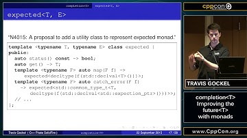 completion T : Improving the future T with monads - Travis Gockel [ CppCon 2015 ]