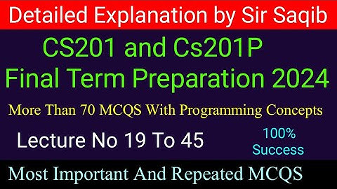 cs201 final term preparation 2024 |cs201p final term preparation|cs201 final term solved past papers
